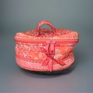 Vera Bradley Go Wild Pattern Circular Bag W/ Top Handle, Zip Closure